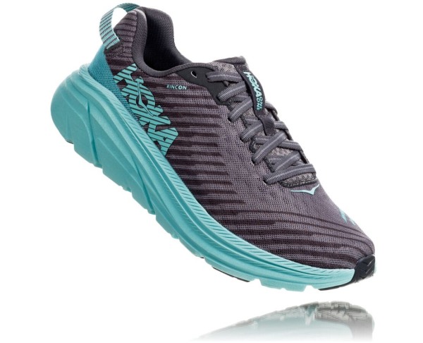 Hoka One One Rincon Womens UK - Grey / Light Turquoise Running Shoes - VLETC6074